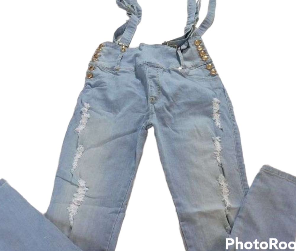 NWT Pitbull Ultimate Comfort Style Urban Jeans Gold Buttons Suspenders s…